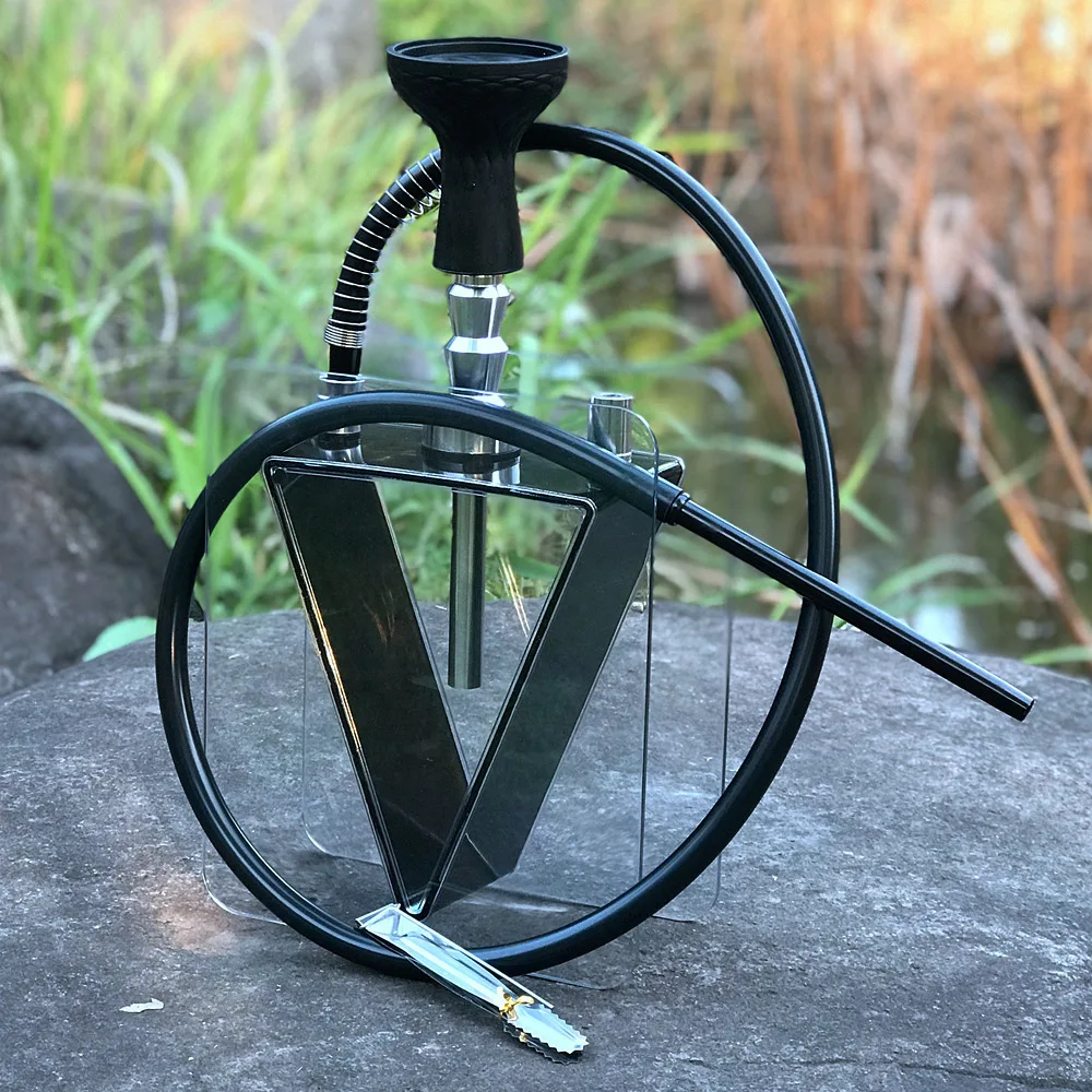 

Arabic high-end hookah finished product acrylic inverted triangle hookah set plastic pot lighters & smoking accessories