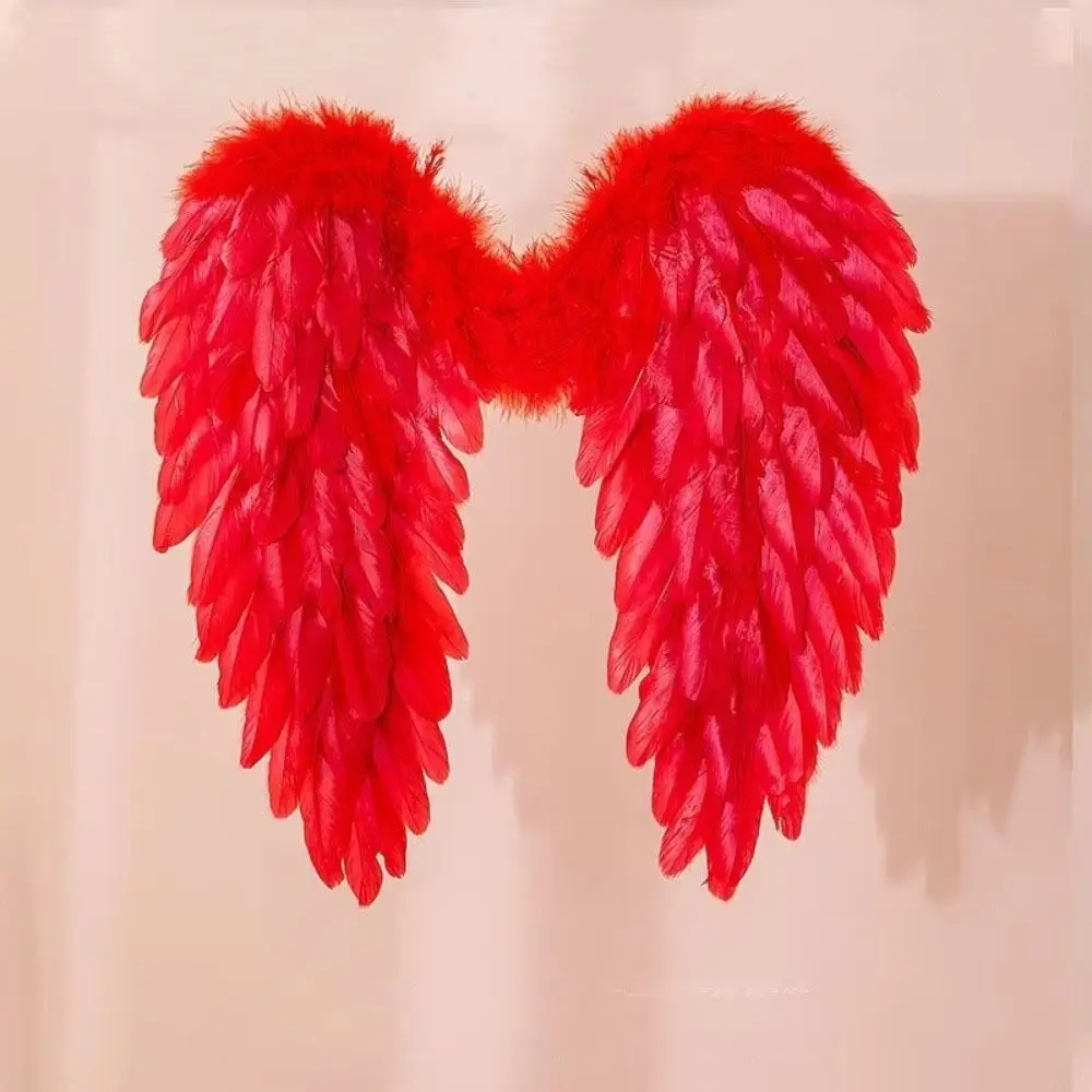 Solid Color Angel Feather Wing Photo Props Large Devil Feather Wing Dance Show Props DIY Home Decoration Halloween Wing Adult