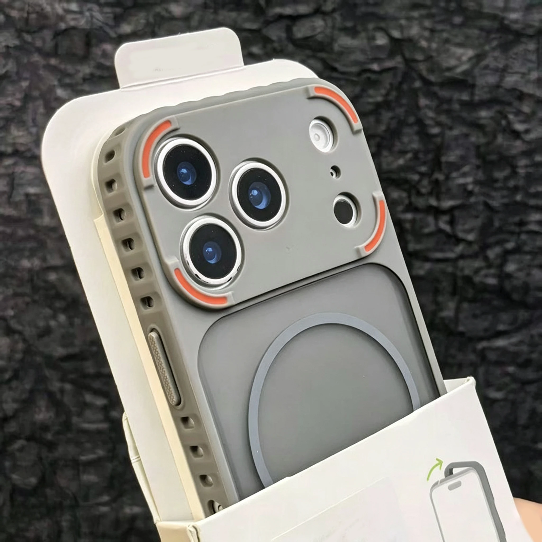 Coque Magnétique Simple Givrée Transparente pour iPhone Air 17 16 Plus 15 14 13 12 11 Pro Max Plus, Pare-chocs Antidérapant avec Dissipation Thermique