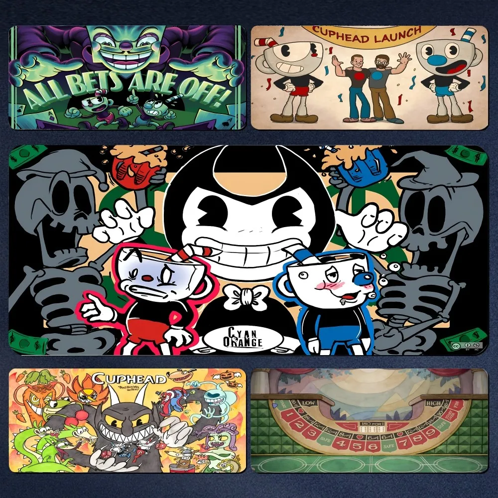 

Коврик для мыши в стиле аниме C-Cuphead, большой игровой коврик для мыши, утолщенный коврик для компьютерной клавиатуры LockEdge, настольный коврик