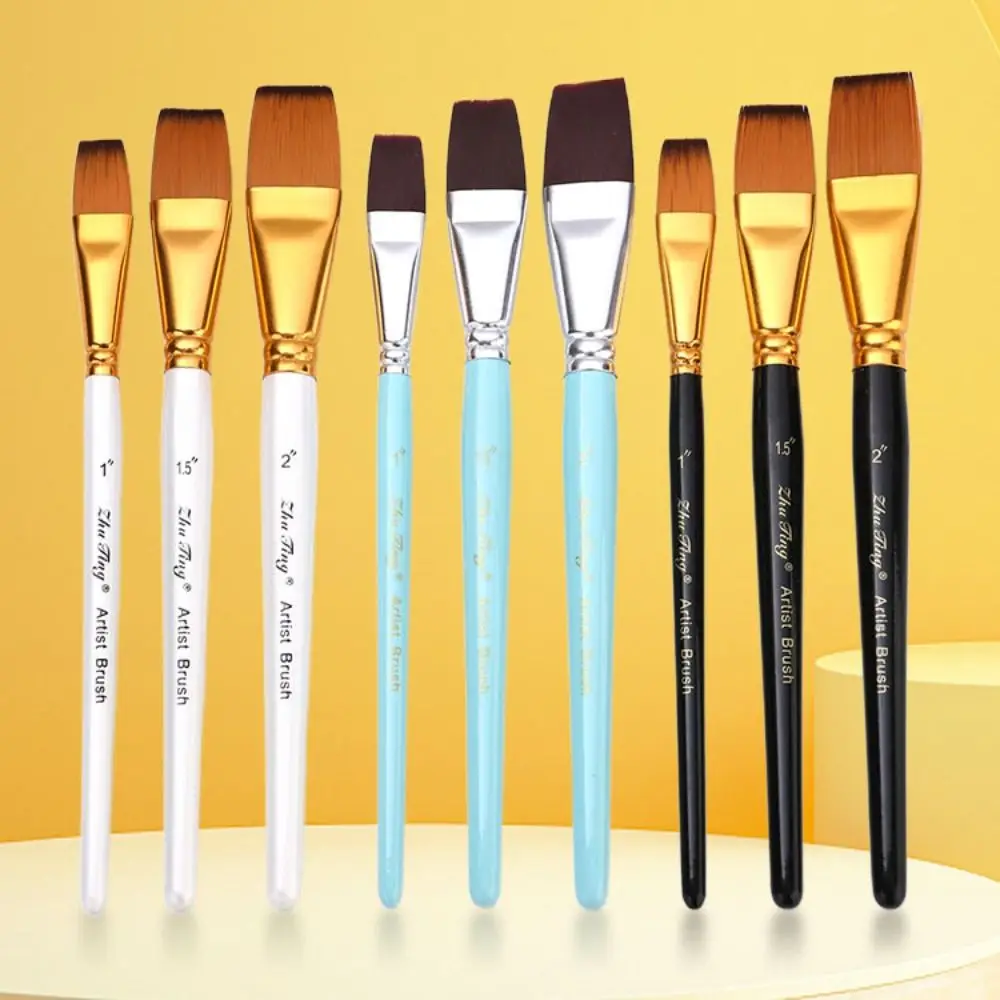 

3pcs/set Multifunctional Painting Brush Set Professional Comfortable Grip Watercolor Drawing Brushes Nylon Hair Wooden Handle