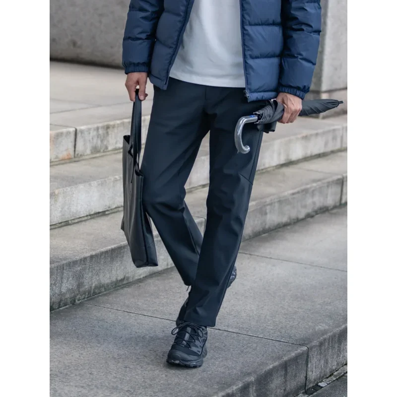 Autumn and winter men's composite polar fleece warm soft shell casual pants