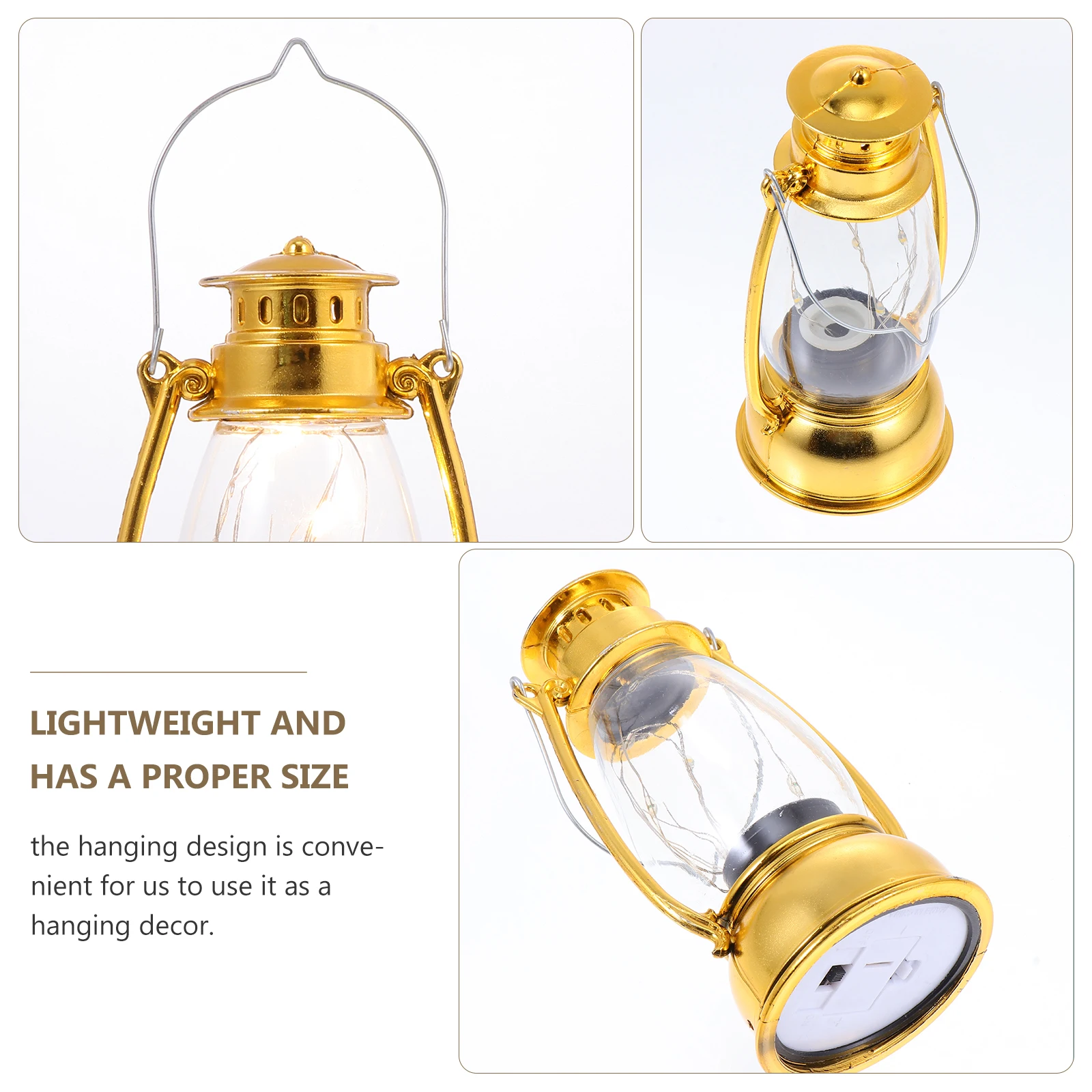 

Retro Lantern Compact Hanging Light Vintage Lamp Ornament Ornaments Decorate Plastic
