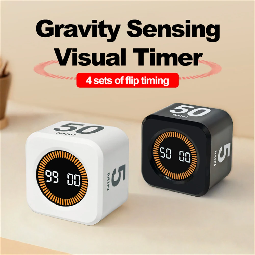 Hexagon Visual Flip Timer for kids Digital Study Pomodoro Cooking Timers Silent timing Magnetic Smart Productivity Kitchen Time