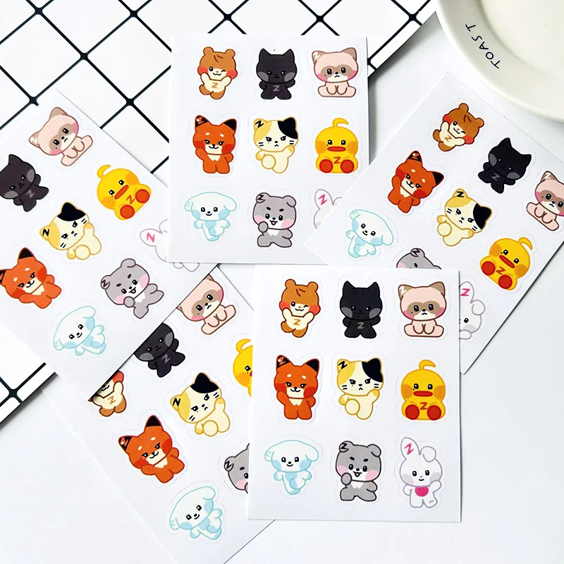 KPOP Zerobaseone Zeroni Cartoon PVC Stickers Zhanghao Hanbin Gyuvin ZB1 Self-adhesive Phone Cup Diary Decals Fans Creative Gifts