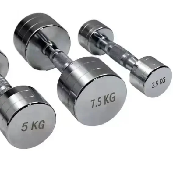 

High Quality 1-10kg Adjustable Chrome Electroplating Steel Round Dumbbells for Home and Gym-Wholesale