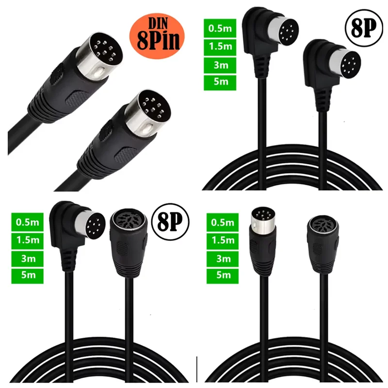 8 دبوس Din 90 درجة زاوية كبيرة ذكر إلى ذكر أنثى المتكلم سلك كابل الصوت ل بانج أولوفسن B & O PowerLink BeoLab Power MK2 #2