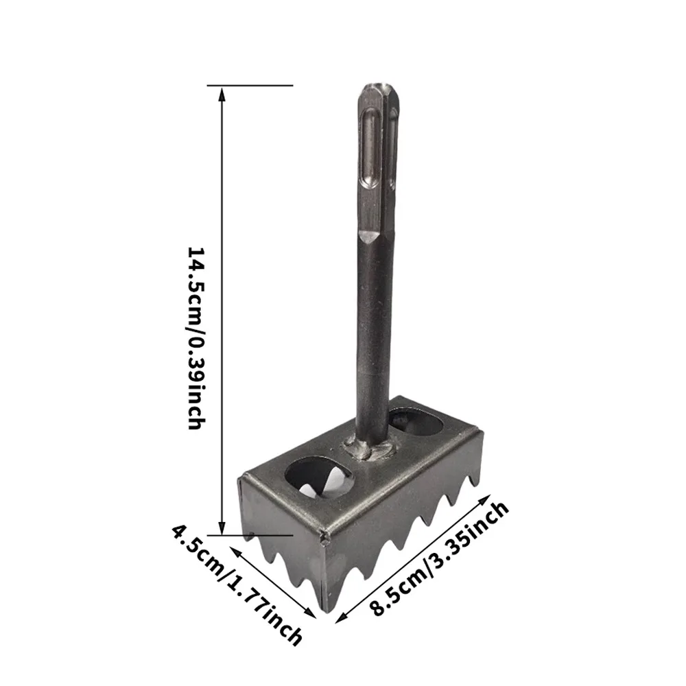 Portable Square Hole Punch Triangle Teeth Multi-function Square Hole Punch Drill Rectangle Slot Tool Concrete Hole Bit
