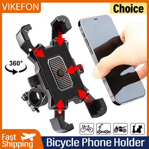 VIKEFON 360&deg; Rotatable Electric Bicycle Phone Holder for iPhone Riding MTB Bike Moto Motorcycle Stand Bracket Non-slip Cycling