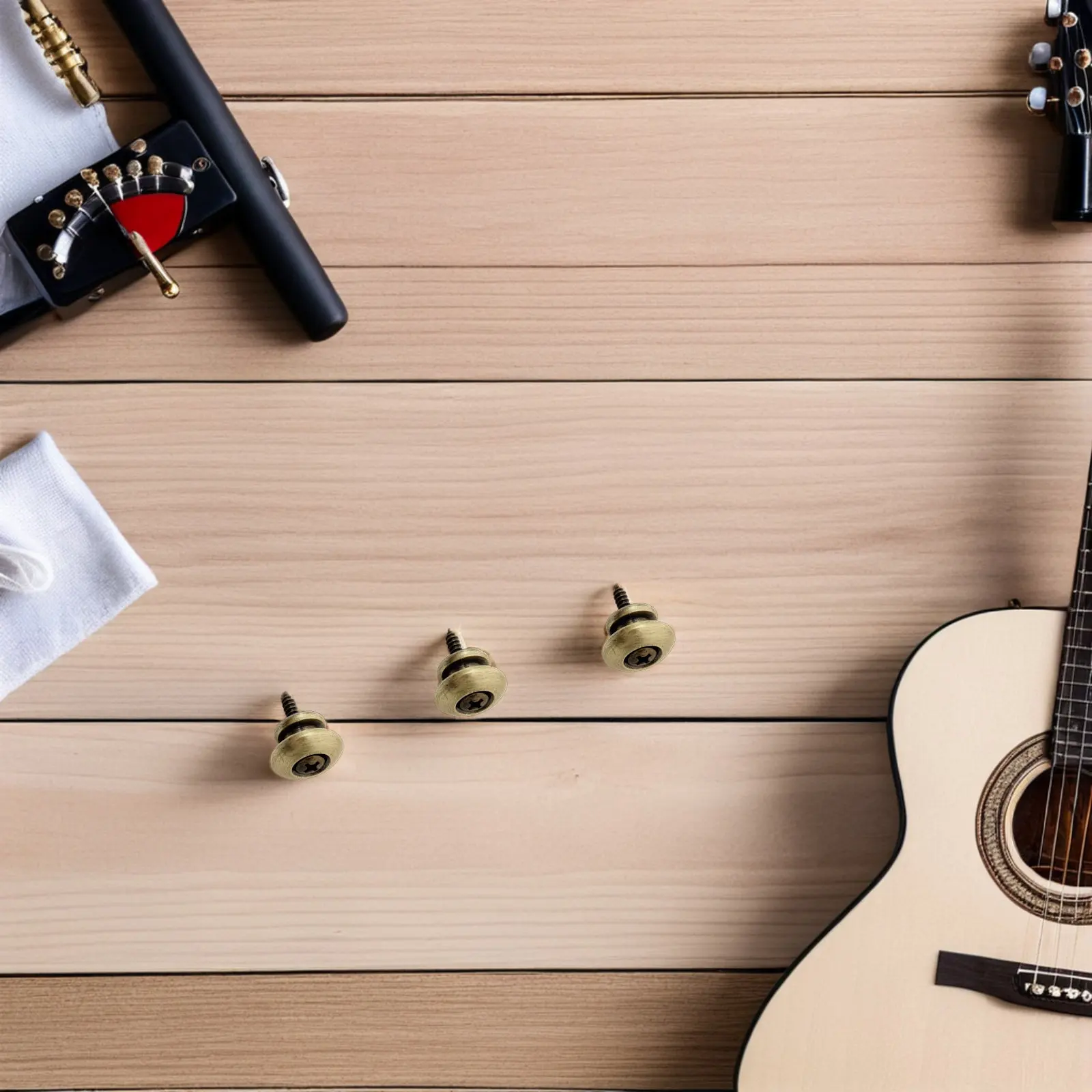 Guitar Strap Lock Buttons 8Pcs Mushroom Head Copper Finish Secure Fit for Electric Acoustic Guitar Ukulele