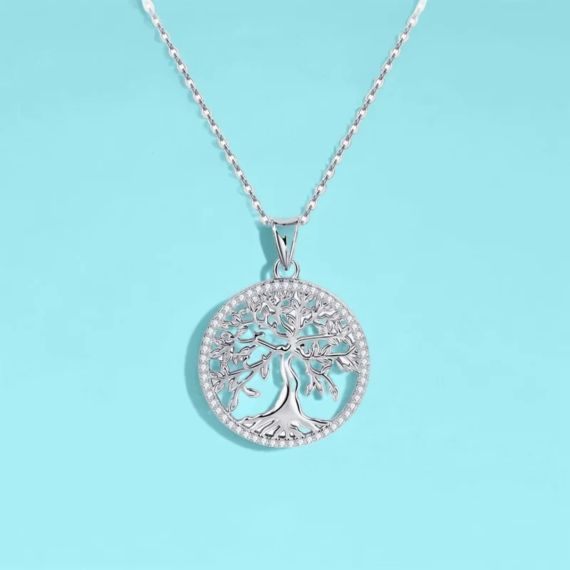 

Ожерелье «Древо жизни» из серебра 925 пробы в европейском стиле, уникальная цепочка для свитера, ювелирные изделия для женщин, сертифицированная GBA, бесплатная подарочная коробка, свадебный офис