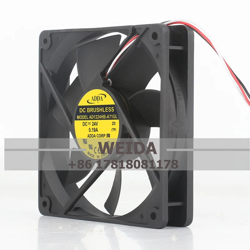 AD1224HB/LB/MB-A71GL/AD1224MB-A71/A72GL ADDA DC24V 0.19A 12025 Dual ball cooling fan 120*120*25MM