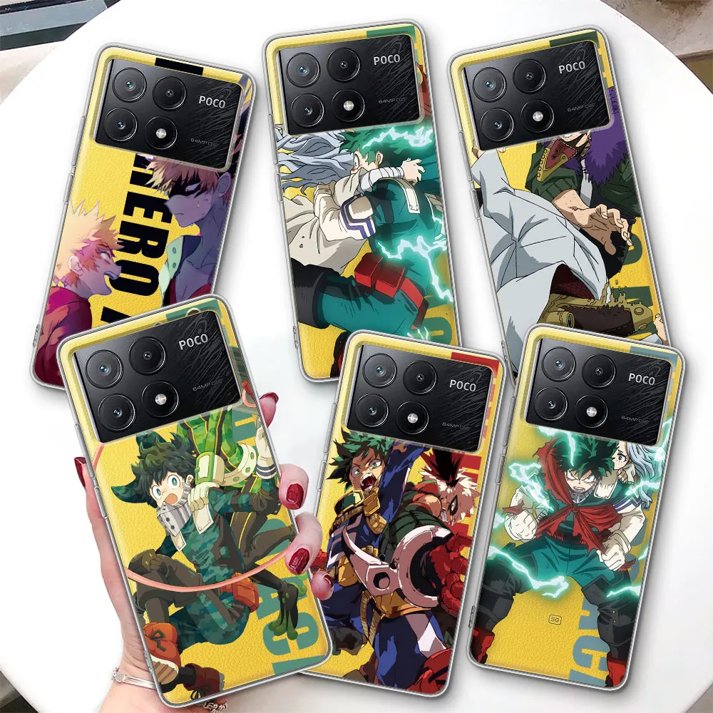 

Чехол Deku My Hero Academia для Xiaomi Poco F7 Ultra F4 X6 M3 X7 M5s M6 X4 NFC M4 F2 Pro, противоударный прозрачный чехол из ТПУ для телефона