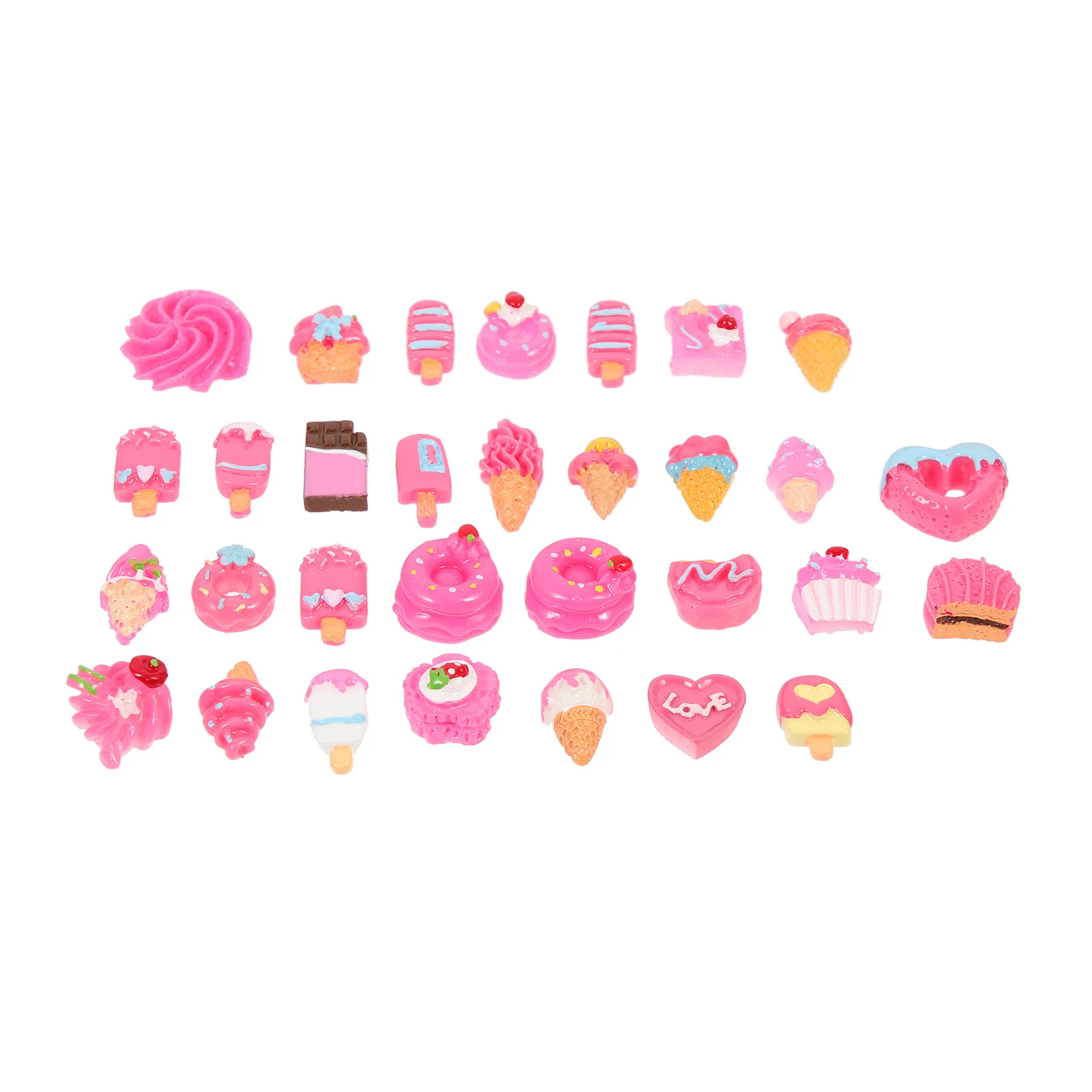 30pcs Simulation Food Adornment Mini Diy Phone Case Charm Decor Resin Craft For Kawaii Nail Charms Micro Landscape Ornament
