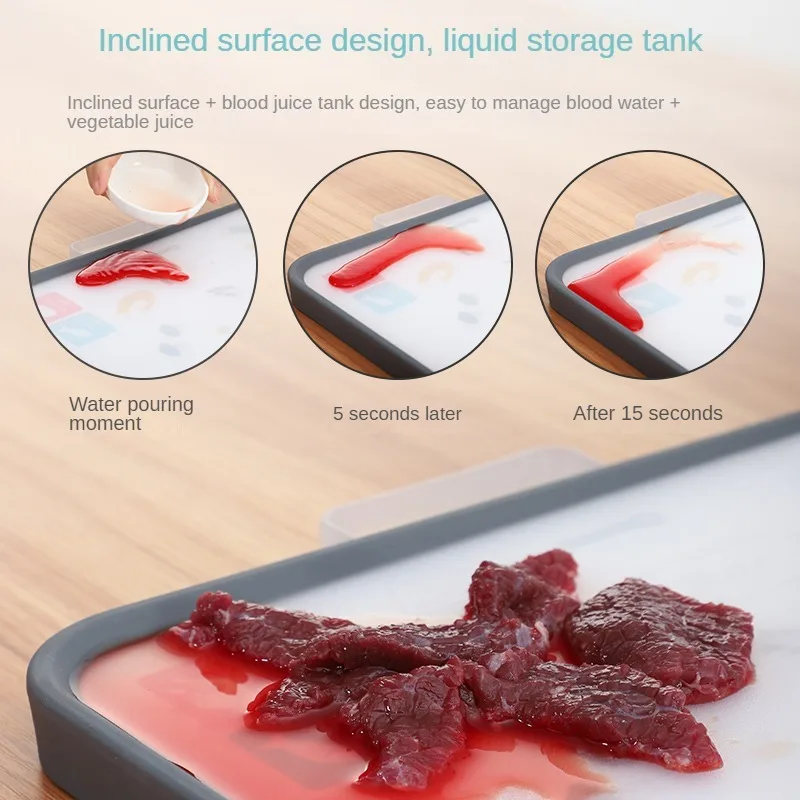 لوح تقطيع للمطبخ ثنائي الغرض ، لوح تقطيع منزلي مضاد للتعفن ، لوح تقطيع بلاستيكي PE ، لوح تقطيع خام ومطبوخ