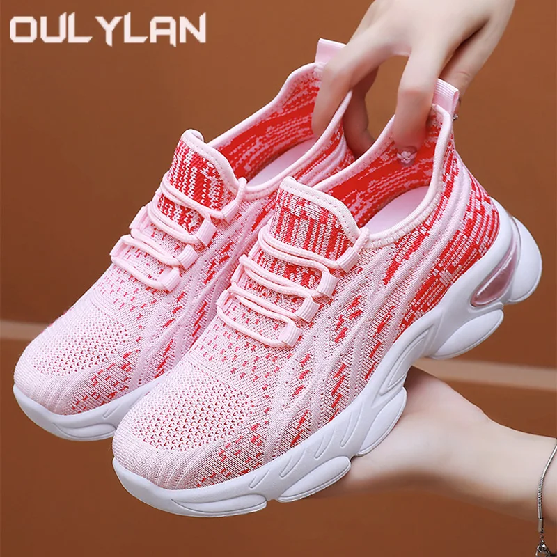 

Oulylan Fashionable Summer Mesh Lightweight Sneaker Outdoor Running Casual Sport Shoes Soft Sole Breathable Women Tennis Shoes