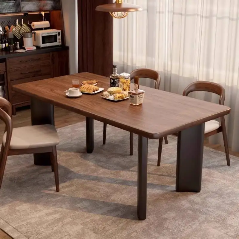 

Компактные обеденные столы для небольших помещений, квадратные, в скандинавском стиле, из натурального дерева, коричневые, современные, роскошные, мебель для дома