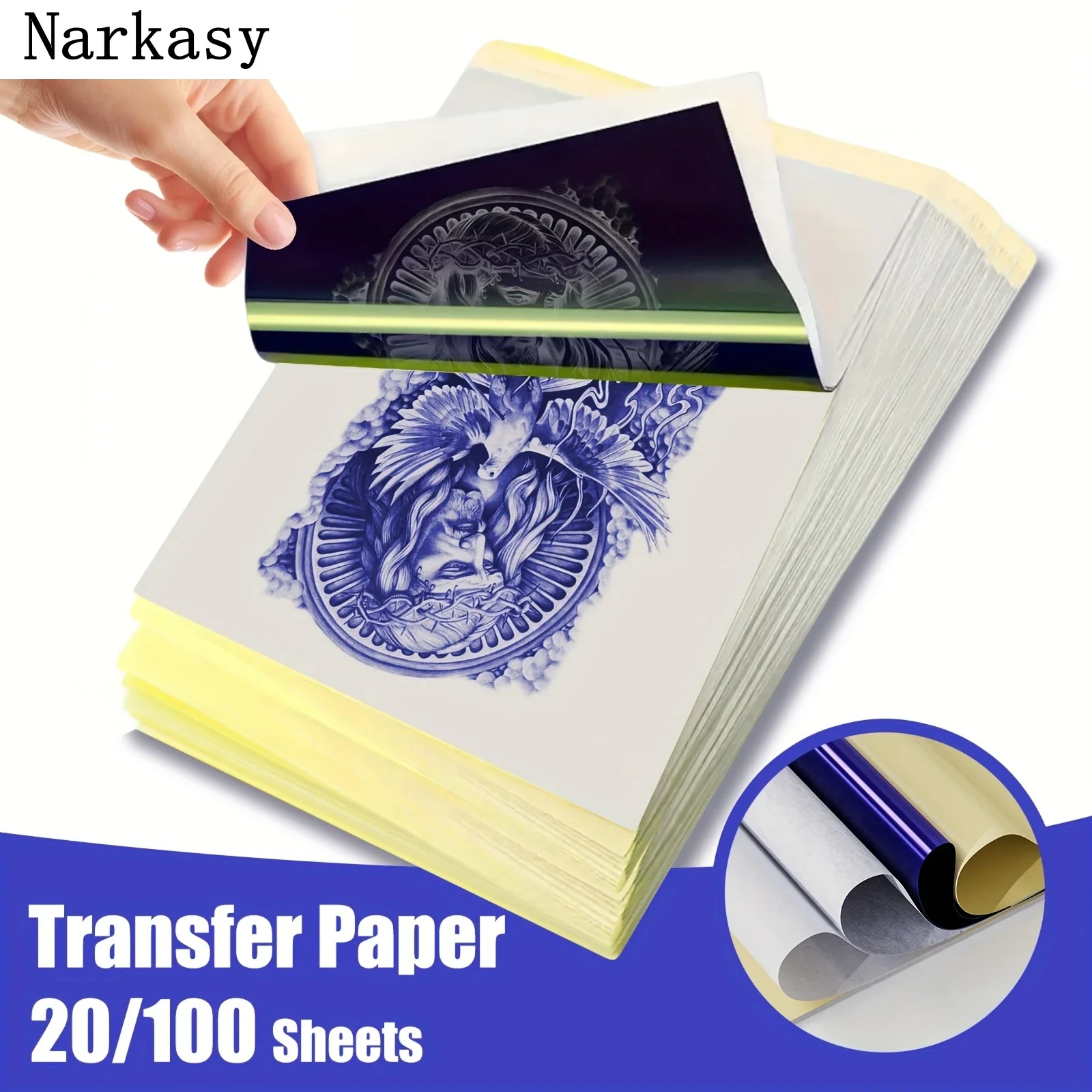 

100/50/20/5 шт. бумага для переноса татуировок, размер А4, трафаретная бумага для татуировки, карбоновая термокопировальная бумага для машины для переноса татуировок