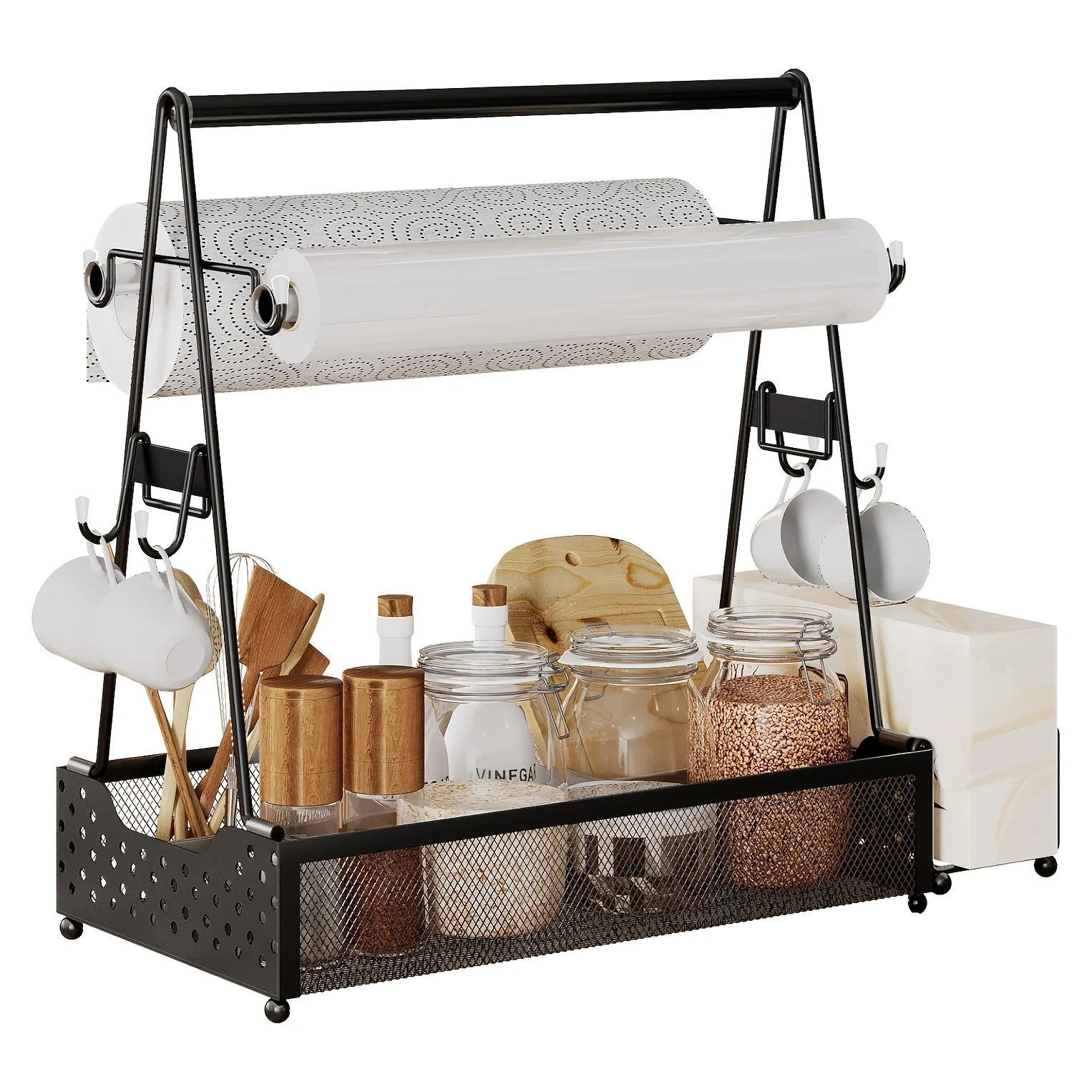 

Гриль для барбекю с держателем для салфеток, кемпинг, пикник, коробка для приправ, стеллаж для хранения аксессуаров для барбекю, подходит