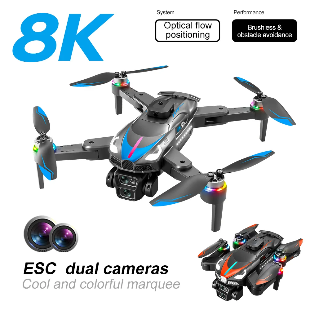 

KBDFA 2025 New PRO Drone 8K Professional Triple Camera Brushless Obstacle Avoidance Optical Flow Foldable RC Dron Toys Gifts
