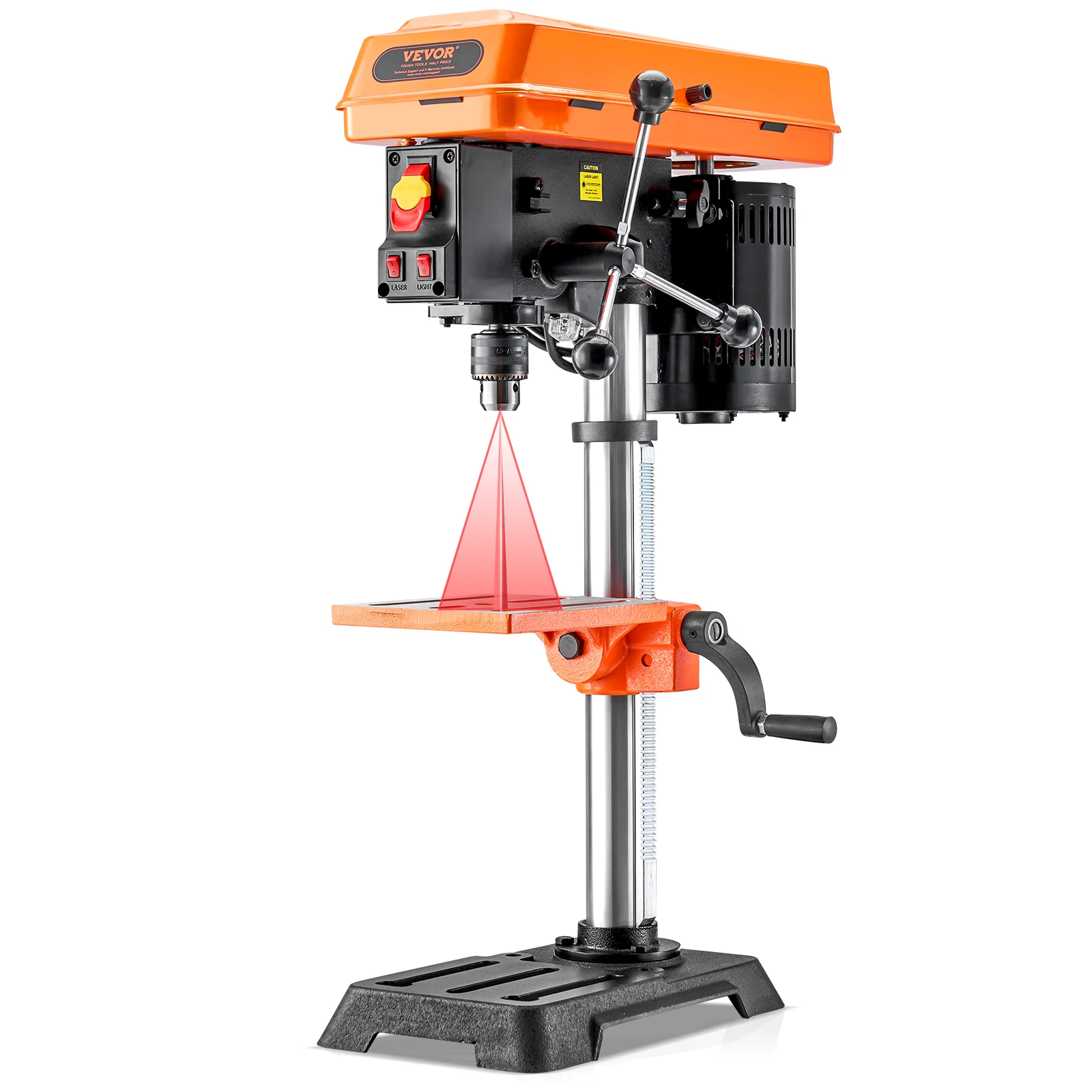 VEVOR 10 in Benchtop Drill Press Tabletop Drilling Machine with 610 / 940 /1500 /2150 / 2800 RPM Adjustable Speed for Wood Metal