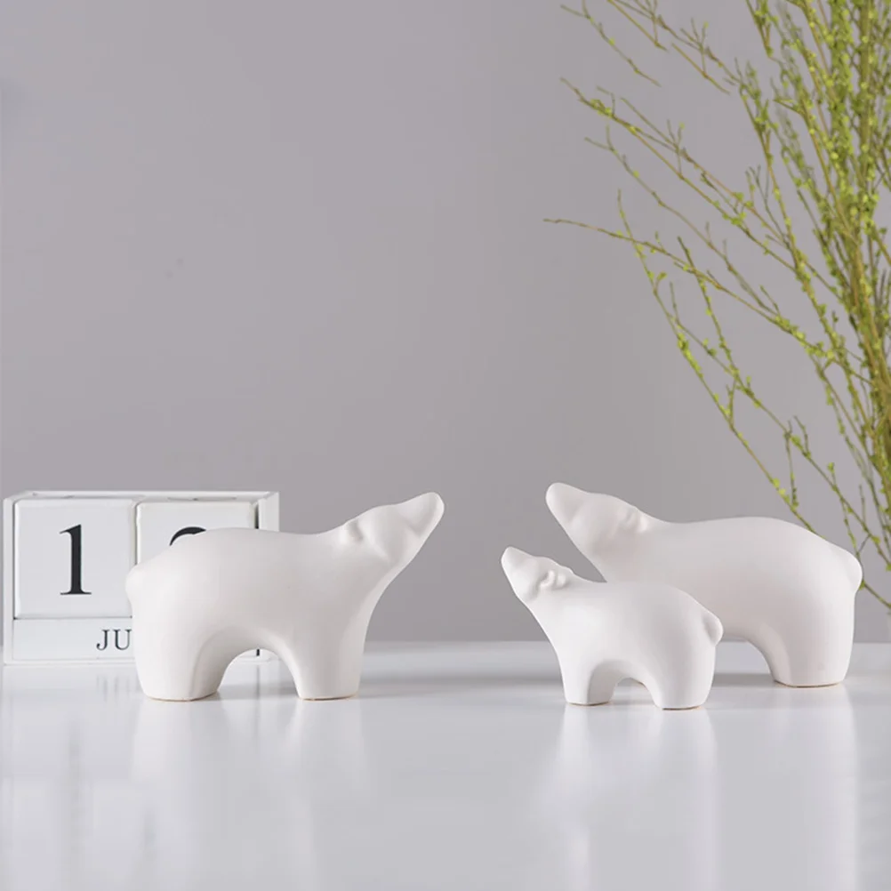 

2 Pcs Ornaments Home Decoration Desktop Adornment White Household Personality Decorations