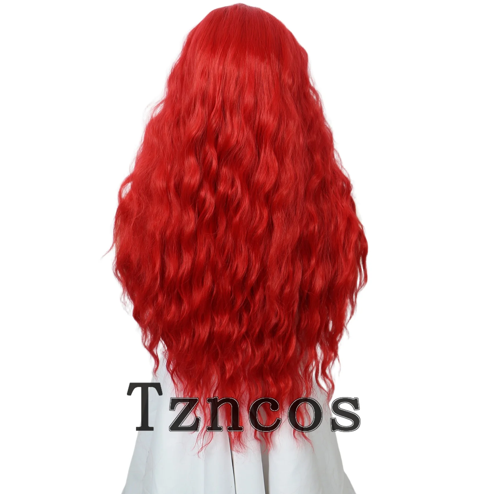 Tzncos Peluca roja ondulada larga Pelucas de disfraz de Halloween para fiesta de mujer