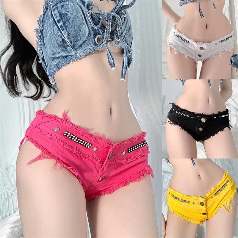 

Women Low Rise Stretch Denim Shorts 2025 Summer Fashion Sexy Casual Streetwear High Elastic Waist Nightclub Party Hot Pants