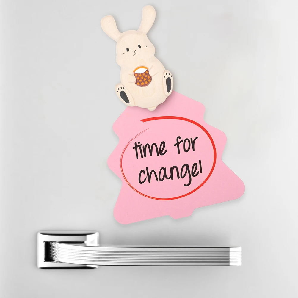 

2pcs Wooden Fridge Magnets Cute Rabbit Design Multi-Function For Kitchen Home Decor Whiteboard Washing Machine Use
