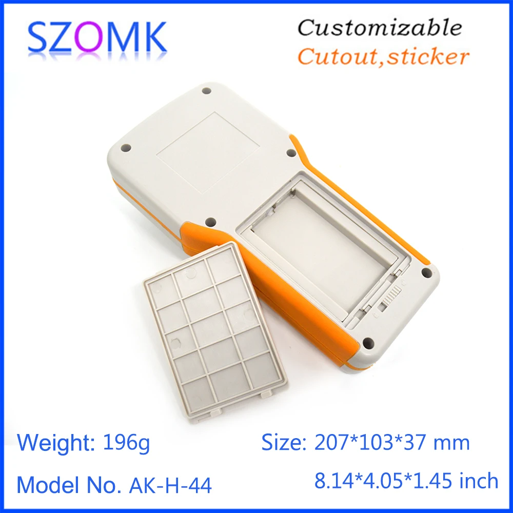 1 Piece 207*103*37 mm SZOMK Plastic handheld enclosure control box hot sales plastic enclosure casing pcb design with keypad