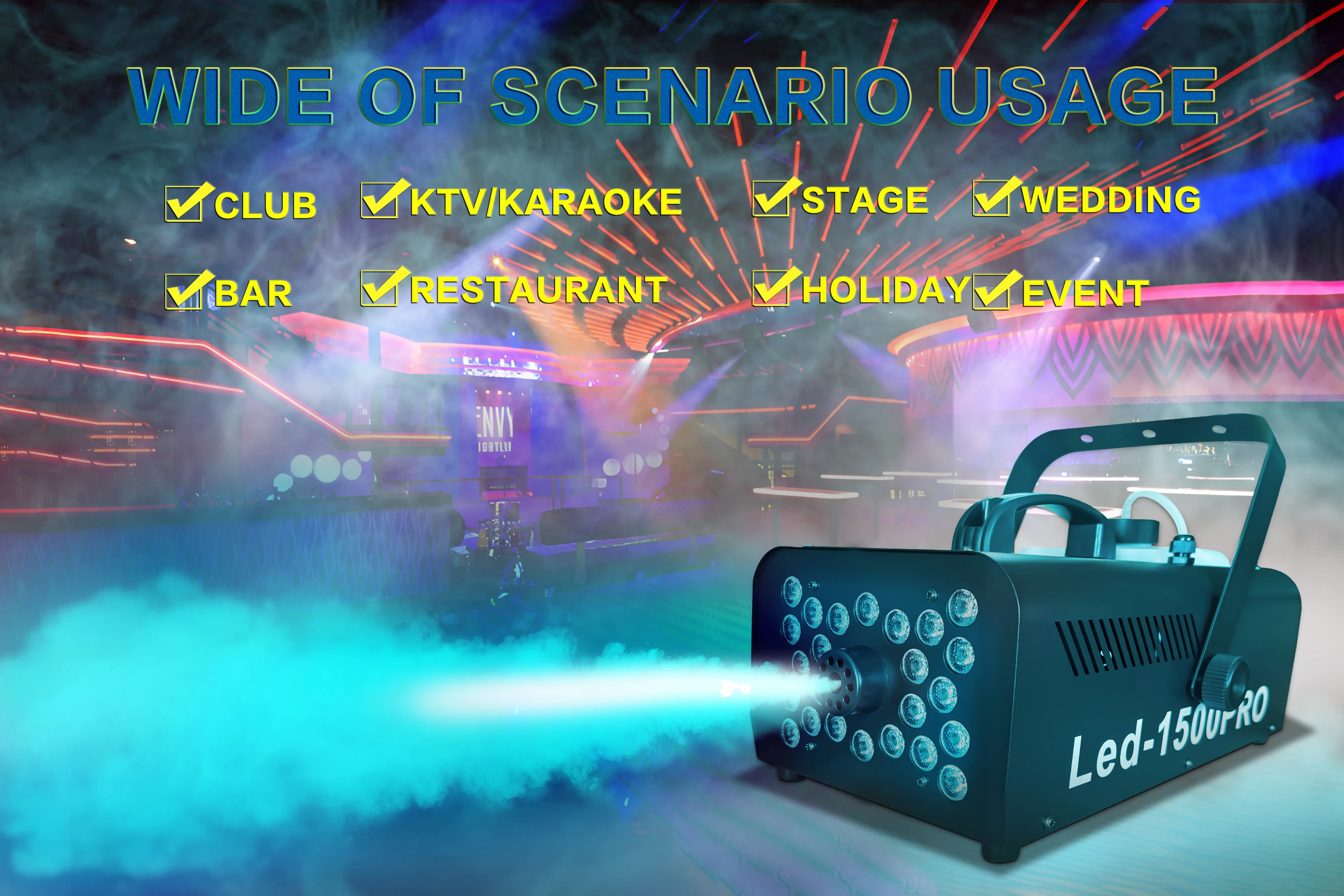 Nieuwe Rookmachine 1500W LED RGB Afstandsbediening Mini Automatische Spray DJ Stage Indoor mistmachine Halloween Kerst Bruiloft