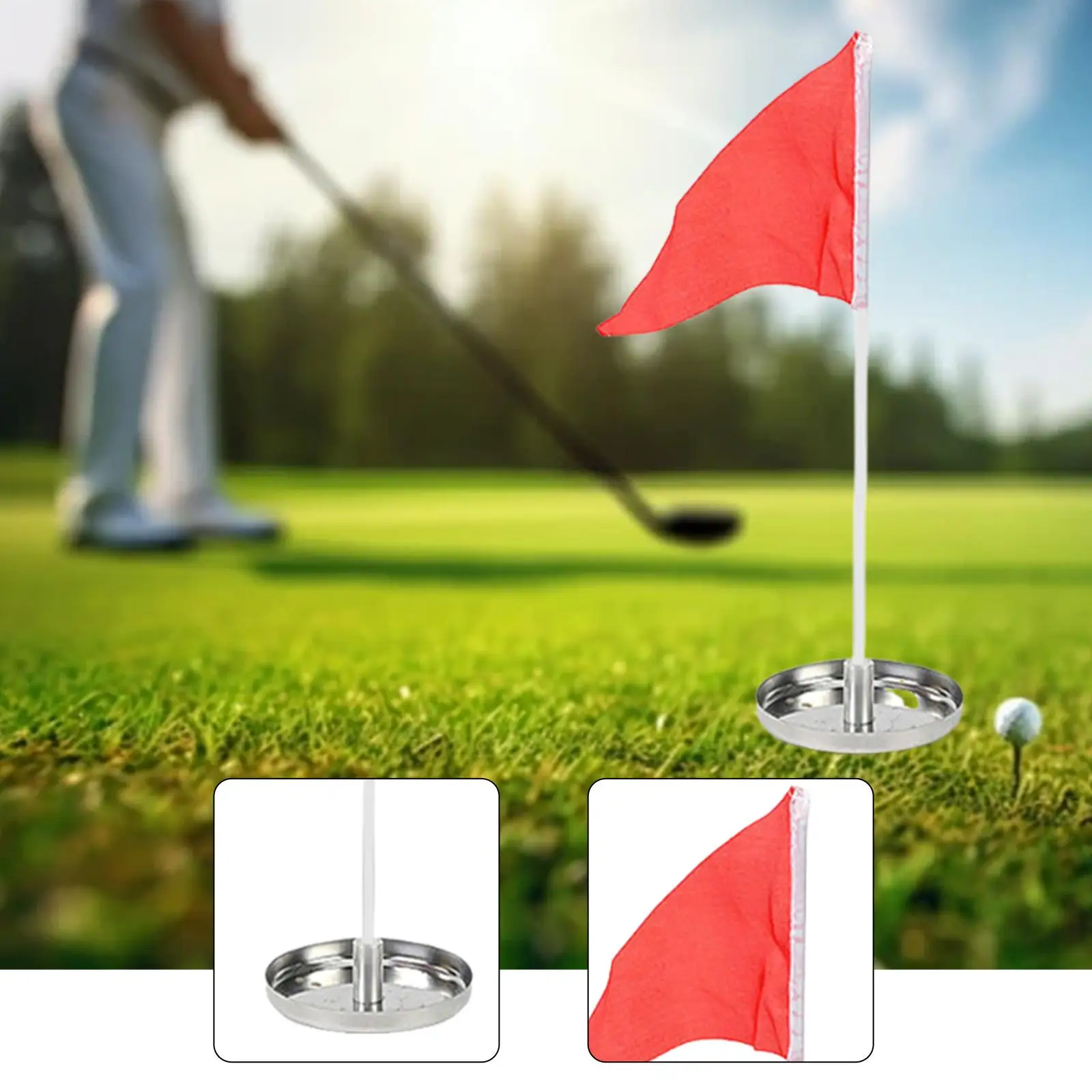 

Golf Putting Green Flag and Hole Cup Golfer Gifts Golf Training Hole for Garage Yard Garden Putting Green Indoor Outdoor
