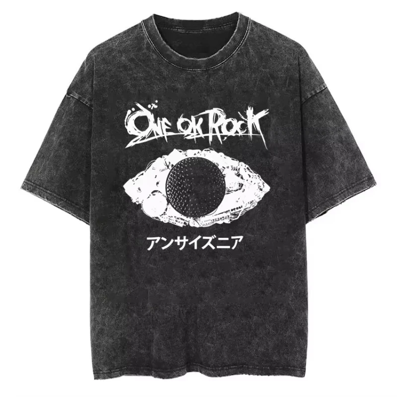 

Винтажные футболки One Ok Rock Tour Tengkorak, мужские и женские футболки, хлопковые летние футболки большого размера в стиле хип-хоп, трендовые топы Harajuku YK2
