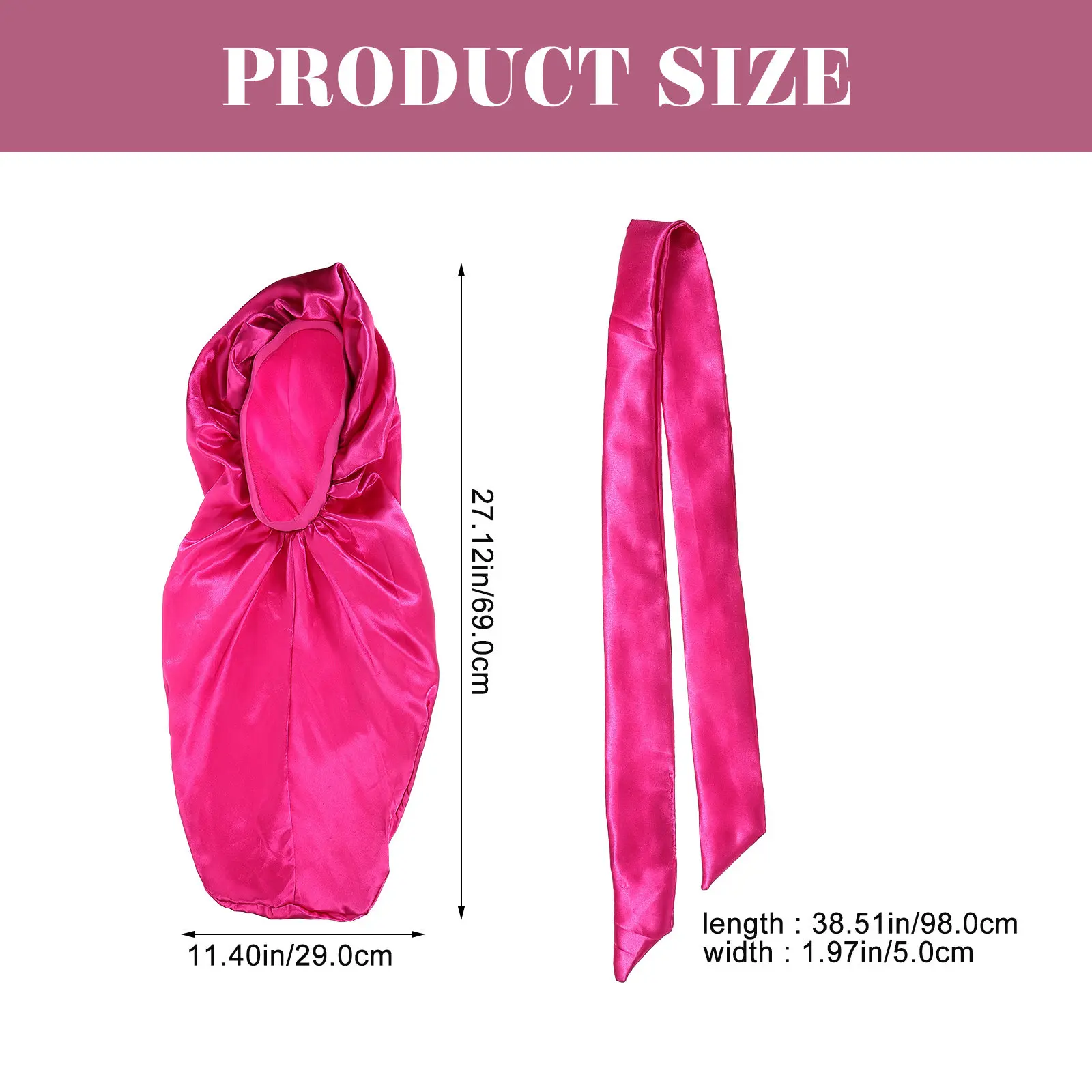 1Set Long Tube Satin Sleep Cap Elastic Hair Wrap for Women Sleeping Makeup Yoga Braids Curls Extensions Practical Hair