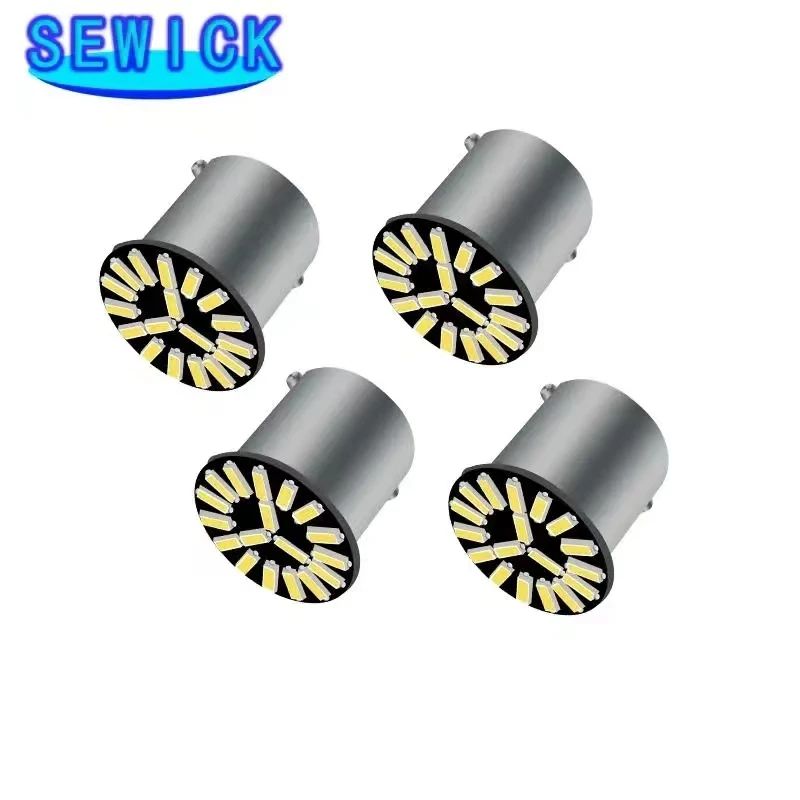 100Pcs 1156 P21W 7506 BA15S 18SMD 4014 LED Car Reversing Lamp Reverse Bulbs 1156 Auto Brake Lights Turn Signal Bulbs White 12V