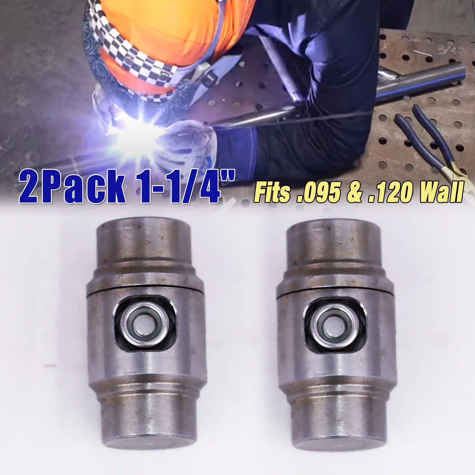 

2PACK 1-1/4" Weld In Tube Connectors Adapter Roll Cage Bungs Fit.095 & .120 Wall