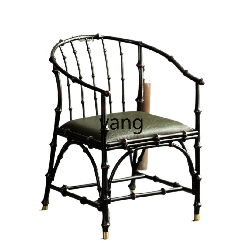

LT famous big lacquer bamboo chair Chinese style wabi-sabi wind master tea room furniture armchair