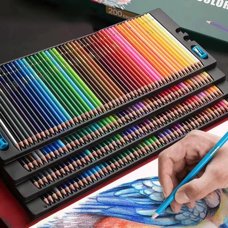 48/72 Colors Professional Colored Oil Pencils Lead Watercolor Drawing Pencils with Storage Bag Set Art Supplies