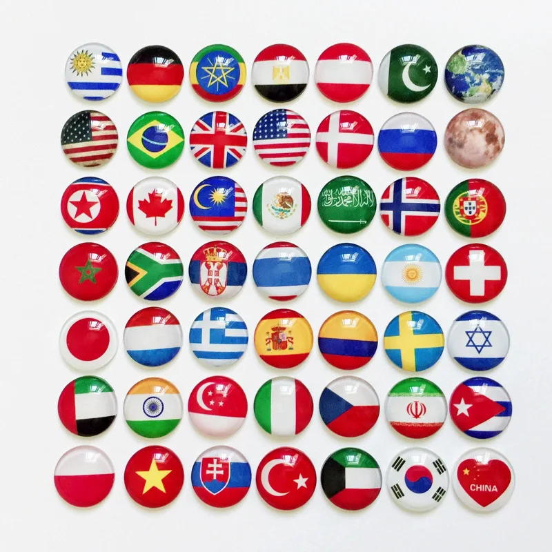 France Chile Israel Russia South Korea Poland Spain Flag Epoxy Memorial Metal Badge Clothing Accessories Wholesale