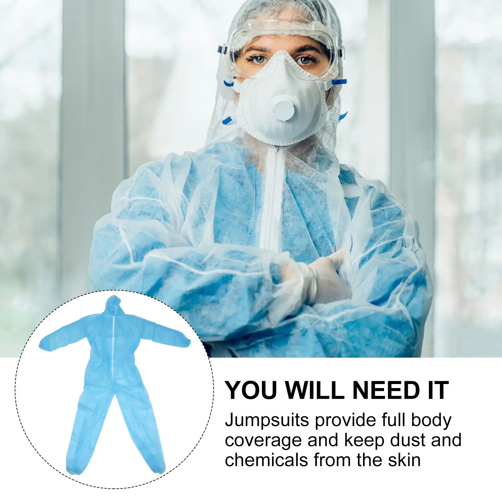 Protective Work Clothes Disposable Non Woven Isolation Suit Full Body Coverage Painting Dust Proof Maintenance Long Sleeve One