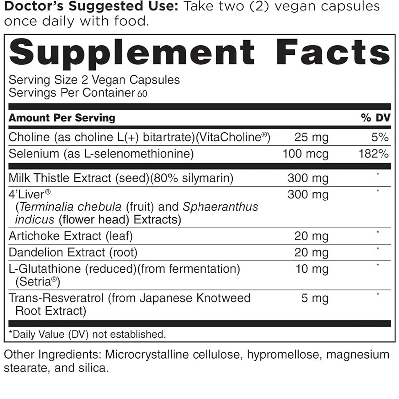 Milk Thistle Liver Defense, Including: Resveratrol, Dandelion, and Korean Thistle, 60 Capsules