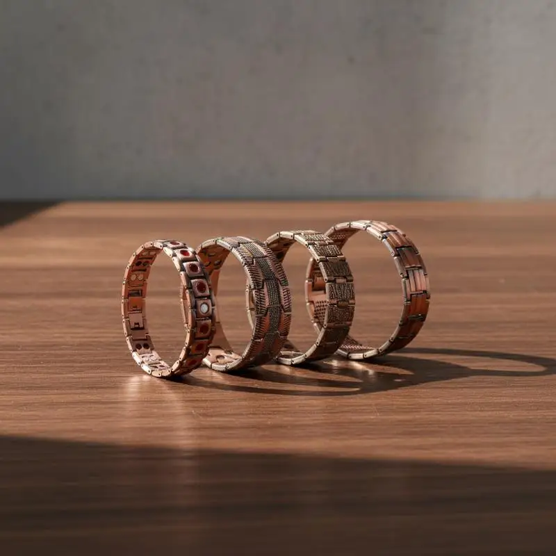Men's Magnetic Link Bracelet Copper Plated Health Energy Germanium Jewelry for Friend Birthday Gift〔88〕