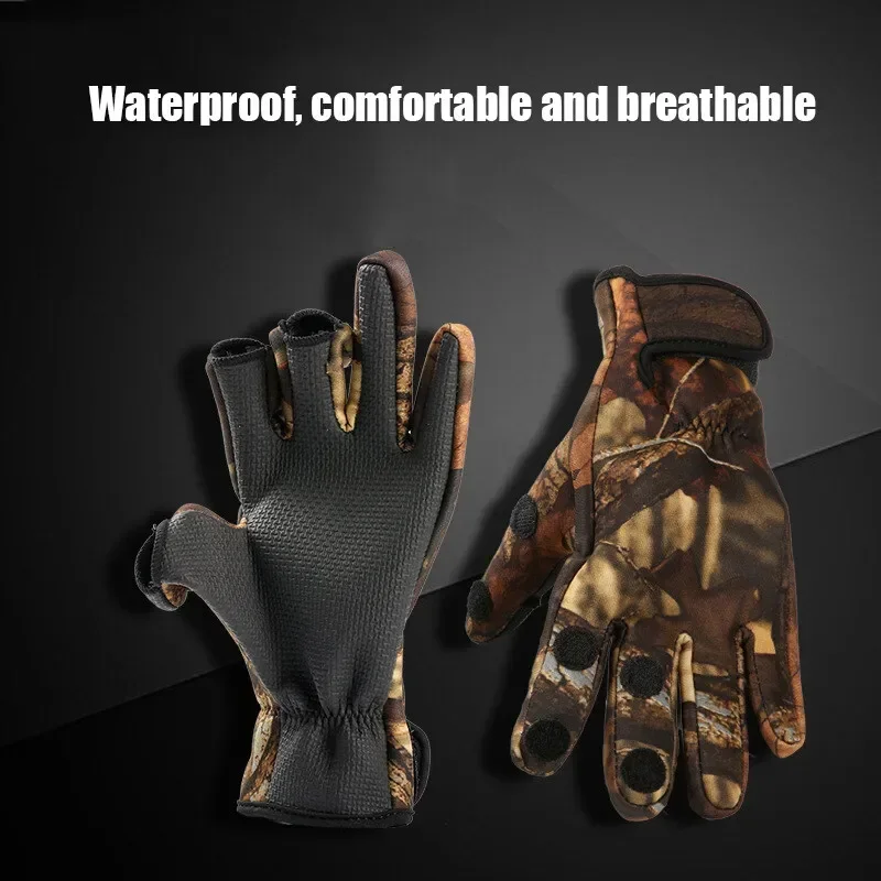 CEOI GWOK Nylon Anti-skip Gloves Pimple Palm Fishing Gloves Can Show Three Fingers Diving Material Cycling Gloves