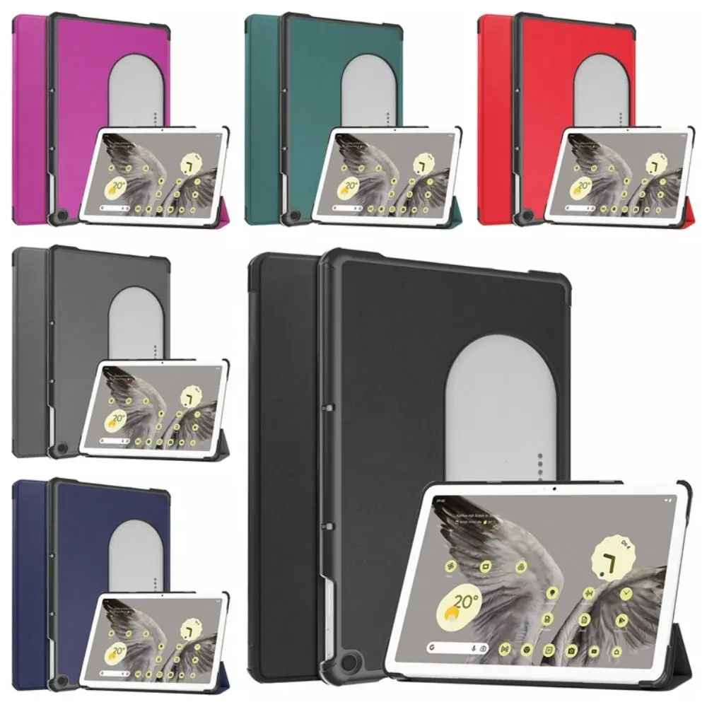 

Multi-folding Stand Tablet Case Magnetic Leather Back Cover Anti Scratch Wear-resistant for Google Pixel Tablet 11inch