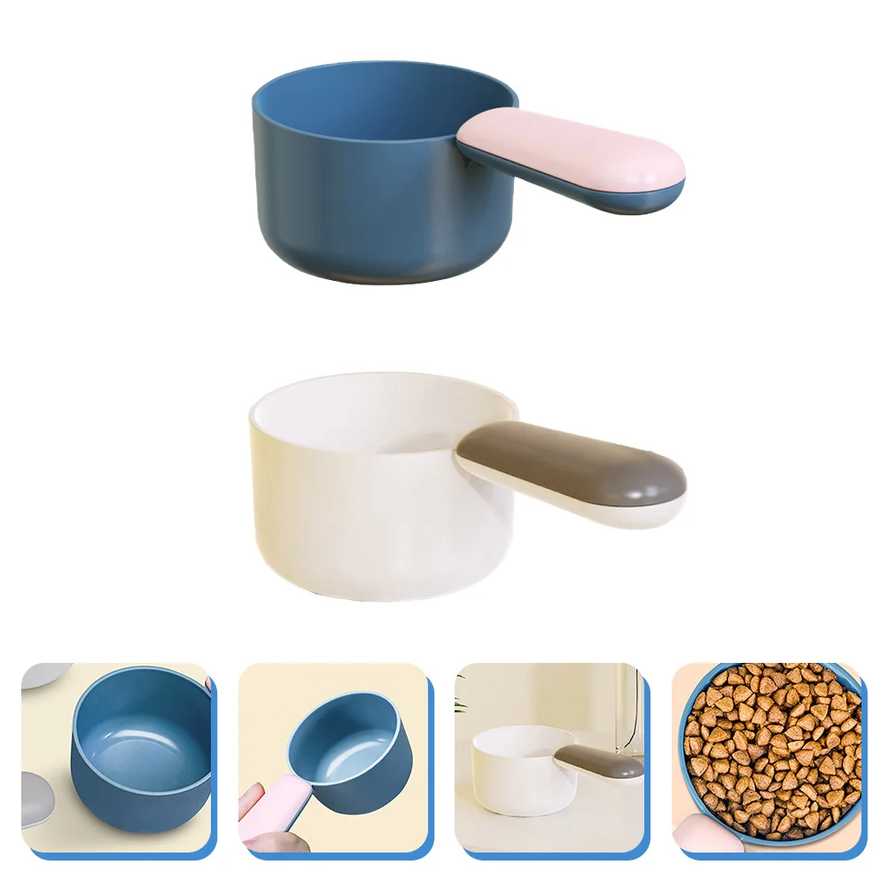 

2Pcs Pet Food Scoops Resistant Plastic Design No Bend Break Shape Loss Ideal for Daily Pet Feeding At Home Portable