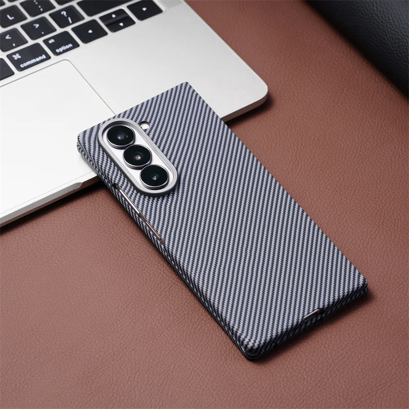 

Luxury Carbon Fiber Texture For MagSafe Case For Samsung Galaxy Z Fold 3 4 5 6 7 5G Screen Protect Film Wireless Charging Cover