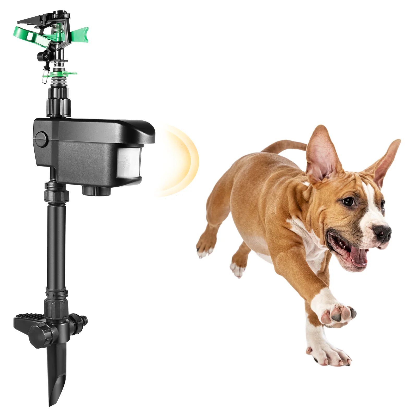 

0-270° Solar Power Motion-Activated Sprinkler Animal Repeller with Adjustable Spray Angle & Sprinkle Distance for Garden