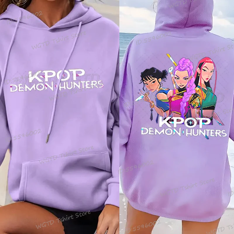 

Толстовки Kpop «Охотники на демонов» для детей и взрослых, свитшот с принтом мультфильмов 2025 года, модная детская одежда, повседневные пуловеры унисекс