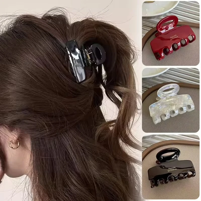 French Hair Clips Women's Elegant Acetate Hair Claw Medium Size Sweet Shark Clip Exquisite Girl Hairs Accessories Headwear