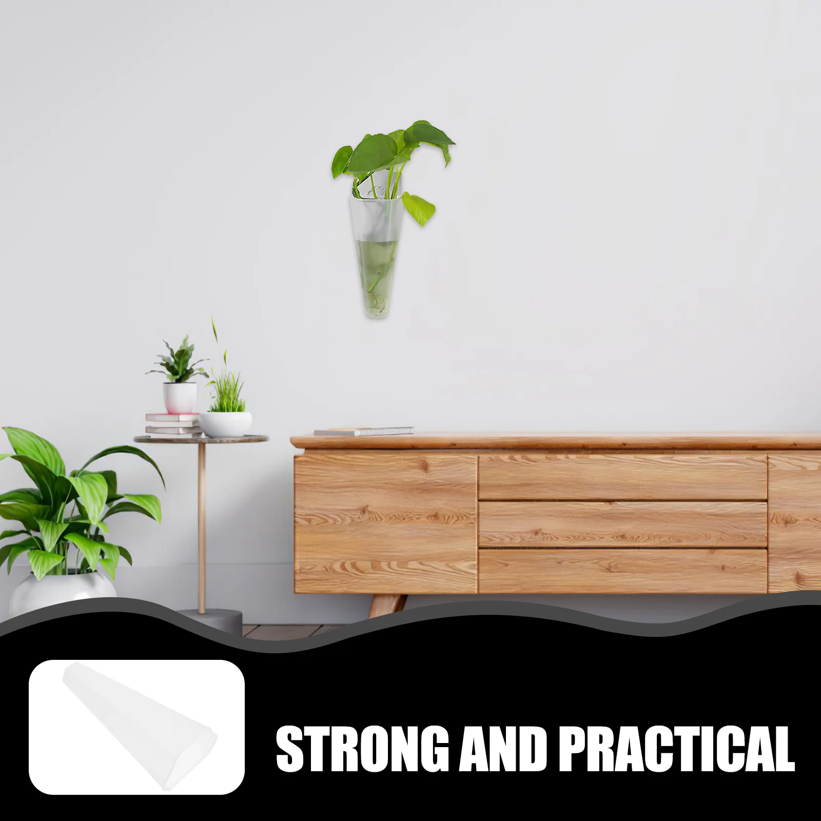 

Wall Mounted Pot Indoor Wall Planter Long Strip Transparent Plastic Indoor Hanging Planter Balcony Garden Planters